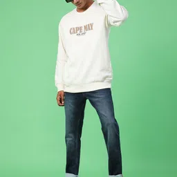 V-Mart Men Typography Printed Round Neck Full Sleeves Pullover Sweatshirt image 5