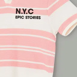 Fame Forever by Lifestyle Boys Striped Polo Collar Applique T-shirt image 2