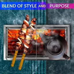 Amicicare Portable Barbecue Grill Stainless Steel Charcoal Rectangular, 1xBARB-BIG image 3