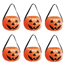 Kaku Fancy Dresses Pack Of 6 Halloween Theme Small Pumpkin Baskets - Orange-image-18