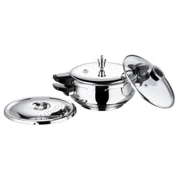 Vinod 18/8 Stainless Steel Magic Pressure Cooker - 5.5 Ltrs with Strainer & Glass Lid (Induction Friendly)-picture-29