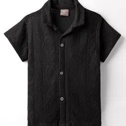 Little Kangaroos Woven Half Sleeves Solid Shirt - Black-picture-26