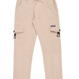 CAVIO Cotton Blend Woven Solid Cargo Pants With Belt - Cream-picture-18