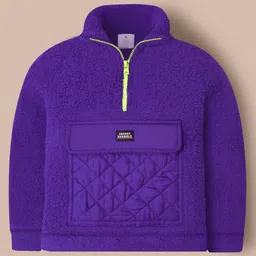 Cherry Crumble By Nitt Hyman Knit Full Sleeves Textured Light Winter High Neck Sweatshirt - Violet-picture-29