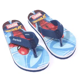 Pine Kids Spider Man Printed Slip On Flip Flop - Blue image 2