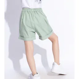 Taffykids Canvas Solid Shorts - Green image 3
