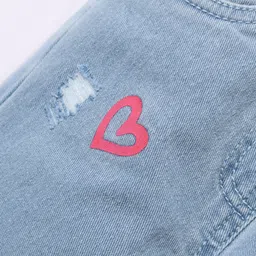 Mark & Mia Cotton Lycra Denim Full Length Jeans With Embroidery Detailing - Blue image 3