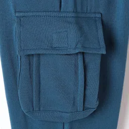 Olio Kids Looper Knit Full Length Lounge Pants with Cargo Pockets - Navy Blue image 4