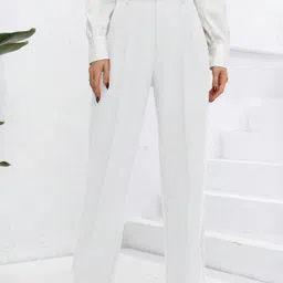 Jinax Women Relaxed Straight Leg Mid-Rise Pleated Trouser-image-89