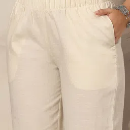 Nayam By Lakshita Floral Embroidered Tie-Up Neck Straight Kurta with Trouser image 2