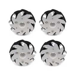 A set of 100mm Aluminium Mecanum wheels (Bearing type rollers) (4 pieces) image 1