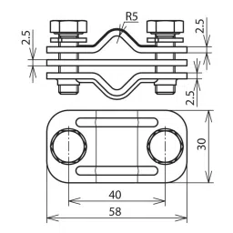 DEHN Clamps for ExZone 2/22 10/10 mm Range Stainless Steel, 459200 image 2