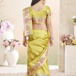 Sangria Olive Pure Silk Sarees image 3