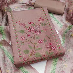 Peachmode Embroidered Unstitched Dress Material-picture-27