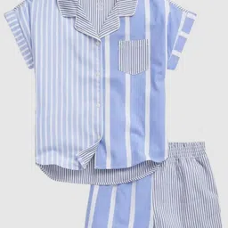 GAP Girls Striped Lapel Collar Neck Pure Cotton Clothing Set-picture-33