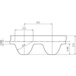 Mitsuboshi Polyurethane Megatorque Timing Belt MTS8M Type (Length 800 mm, Teeth 100), 600MTS8M800U-image-22