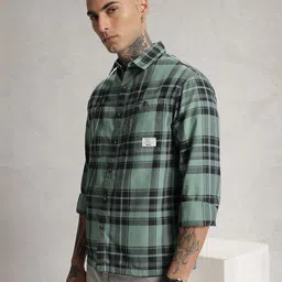WROGN Pure Cotton Comfort Fit Checked Casual Shirt image 2