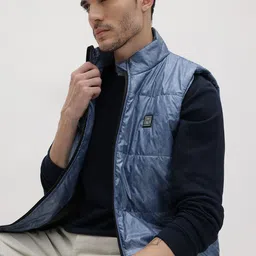 The Roadster Life Co. Tie And Dye Mock Collar Sleeveless Jacket-image-5