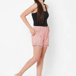 ETC Women Printed High-Rise Lounge Shorts image 4