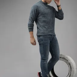 The Roadster Lifestyle Co. Men Green Solid Turtle Neck Pullover-picture-10