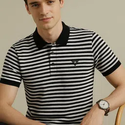Moda Rapido Men Striped Polo Collar Cotton T-shirt-picture-29