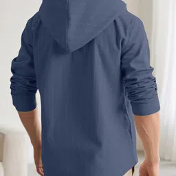 StyleCast x Revolte Men Pinstripes Striped Hood Casual Shirt image 5