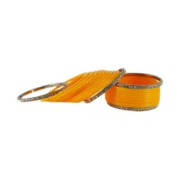 Vidhya Kangan Set Of 22 Gold-Plated Stone Studded Acrylic Brass Bangles image 2