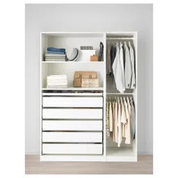 ikea pax Wardrobe, white, 150x58x201 cm image 3
