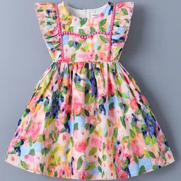 Mark & Mia Frill Sleeves Dress With Floral Print - Multicolor-picture-10