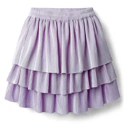 kookie kids india Kookie Kids Woven Above Knee Length Solid Color Layered Skirt - Lavender-picture-10