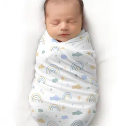 Carerio's Baby Wrapper Ultra-Soft, Breathable & Stretchy Baby Wrap for Newborns & Infants - Sunny Skies Design Printed-image-20