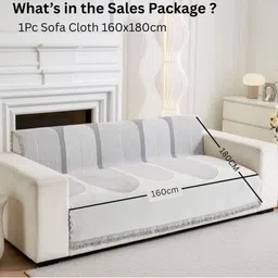 HOMETHREADS Multicoloured & Grey Printed 3 Piece Sofa Cover image 5