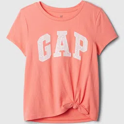 GAP Girls Brand Logo Pure Cotton Applique T-shirt-image-86
