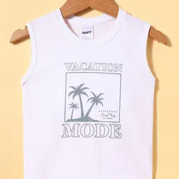 Ruff Poplin Woven Half Sleeves Shirt With T-Shirt Leaves Print - Light Blue image 2