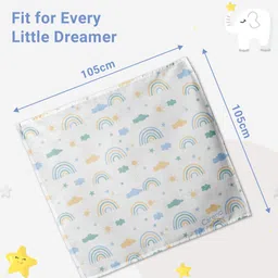 carerio Carerio's Baby Wrapper Ultra-Soft, Breathable & Stretchy Baby Wrap for Newborns & Infants - Sunny Skies Design Printed image 3