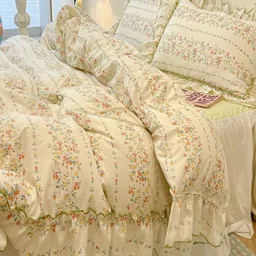 JC HOME Green & White Floral Double Queen Bedding Set-picture-42