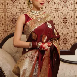 Parampara Ethnic Woven Design Zari Pure Silk Banarasi Saree image 3