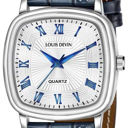 LOUIS DEVIN Men Brass Embellished Dial & Textured Straps Analogue Watch LD-G042-BLUE image 4