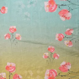 MORDEN MUSE Printed Linen Shimmer Saree With Blouse Piece image 4