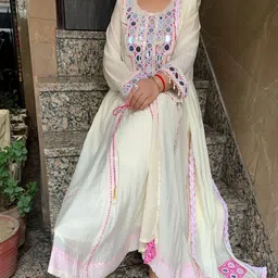 Sdc Collections Ethnic Motifs Embellished Mirror Work Mirror Work Angrakha Anarkali Kurti image 2