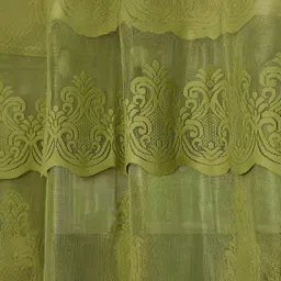 BIGGER FISH Green Floral Sheer Window Curtain image 5