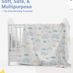 carerio Carerio's Baby Wrapper Ultra-Soft, Breathable & Stretchy Baby Wrap for Newborns & Infants - Sunny Skies Design Printed image 5