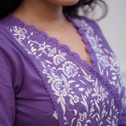 MILAAV Ethnic Motifs Embroidered Thread Work Pure Cotton Kurta with Trouser & Dupatta image 2