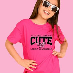 NUSYL Girls Typography Printed Round Neck Cotton Oversized T-shirt-image-65