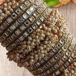 Shopmart Set Of 12 Stone-Studded & Beaded Bangles-picture-36