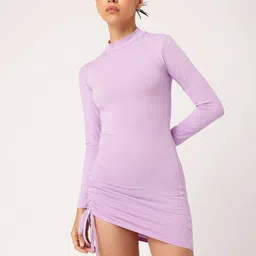 DressBerry Lavender Love Ruched Regal Bodycon Mini Dress-picture-11