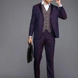 Louis Philippe Men Solid Slim Fit 3 Piece Formal Suits-picture-26