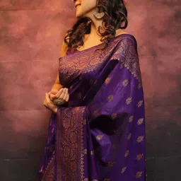 Aamish fashion Ethnic Motifs Woven Design Zari Saree image 2