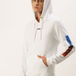Flying Machine Men White Solid Hooded Sweatshirt-picture-24