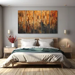 The Castle Decor Orange 5 Piece Wood Other Wall Paintings-image-46